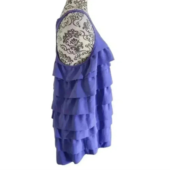 Aritzia x Central Park West Tank Top Tiered Ruffles  Blue Purple Women's size L - Picture 4 of 11